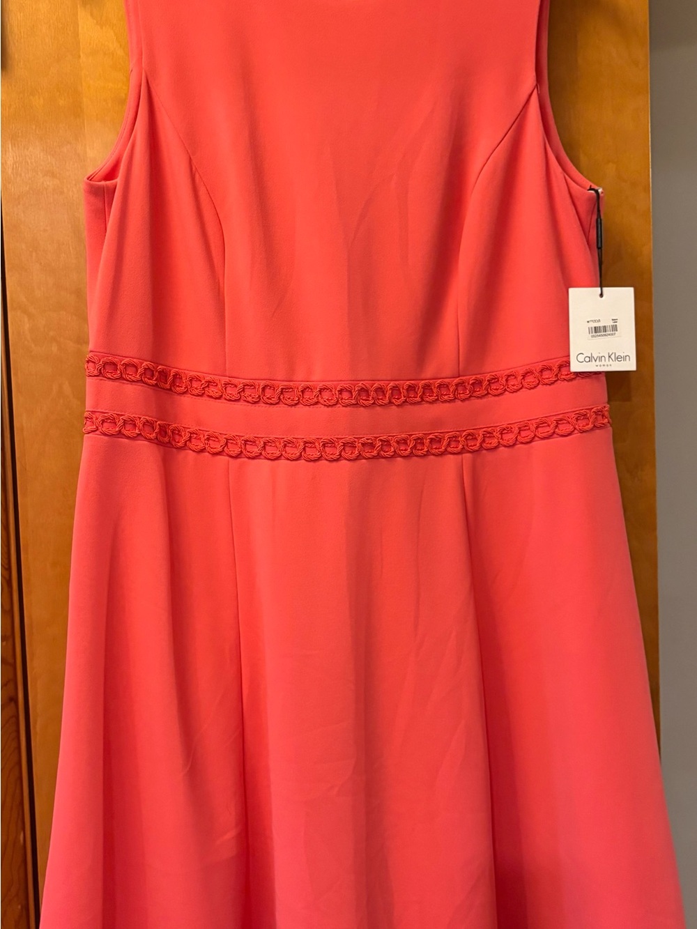 Calvin Klein Women's Coral Sleeveless Fit & Flare Dress